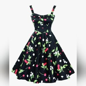 Maggie Tang Cherry Print Retro Dress